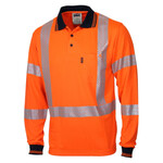 HiVis Segmented Tape X Back Polo Long Sleeve