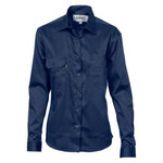 Womens Cotton Drill Work Shirt - Long Sleeve