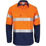 Mens Patron Saint Flame Retardant 2 Tone Closed Front Cotton Long Sleeve Shirt with 3M F/R Tape