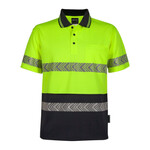 Mens Hi Vis Short Sleeve Segmented Tape Polo