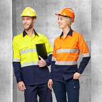 Unisex Hi Vis Cool Breeze Safety Long Sleeves Shirt (Segmented Tape)