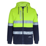 Mens 450g Hi Vis Full Zip Hoodie with Fragmented Tape