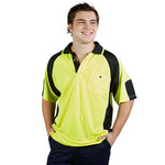 Mens Hi Vis Cooldry Side Panel Polo