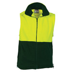 Mens Hi Vis Two Tone Full Zip Polar Fleece Vest