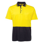 Mens Hi Vis Short Sleeve Cotton Polo