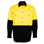 Mens Hi Vis Long Sleeve 150G Work Shirt