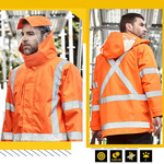 Mens Hi Vis X Back Taped 4 in 1 Waterproof Jacket
