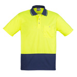 Unisex Hi Vis Basic Spliced Short Sleeve Polo