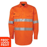 Mens Hi Vis (D+N) Close Front Long Sleeve Shirt