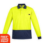Mens Comfort Back Long Sleeves Polo