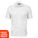 Mens Polyester Cotton Short Sleeve Work Shirt