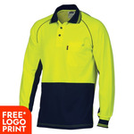 Mens Cotton Backed Cool Breeze Contrast Polo