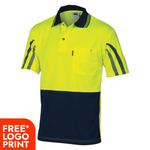 Hi Vis Cool Breathe Printed Stripe Polo