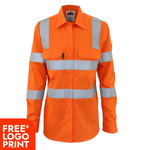 Womens HiVis L/W Cotton VIC Rail CSR Shirt